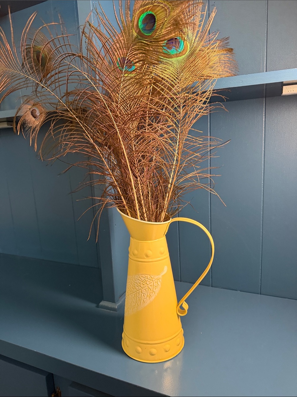 Yellow Decorative Metal Pitcher Vase - Home Accents